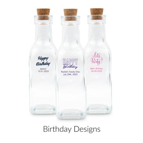 Personalized 5 oz. Clear Glass Bottle Wedding Favor - Birthday | More Occasions