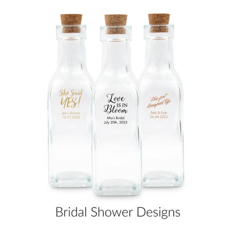 Personalized 5 oz. Clear Glass Bottle Wedding Favor - Bridal Shower | More Occasions