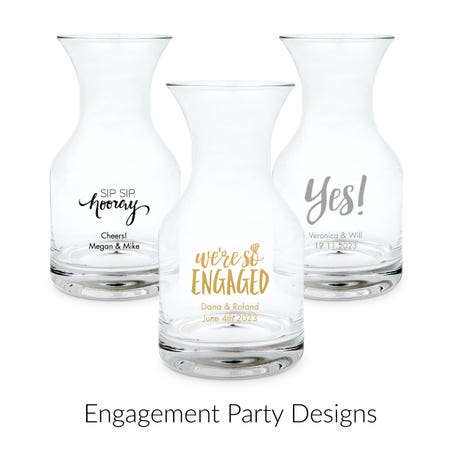 Personalized 5 oz. Individual Glass Wine Carafe Wedding Favor - Engagement Party