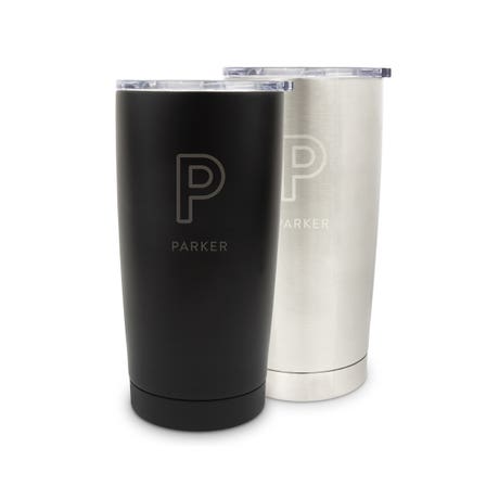 Custom Engraved Insulated 18 Oz. Stainless Steel Travel Mug - Line Initial