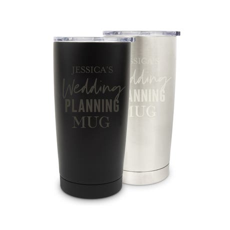 Custom Engraved Insulated 18 Oz. Stainless Steel Travel Mug - Wedding Planning Mug
