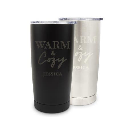 Custom Engraved Insulated 18 Oz. Stainless Steel Travel Mug - Warm & Cozy