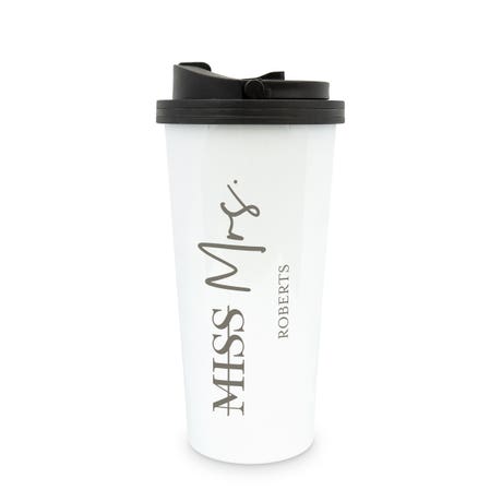 Personalized Stainless Steel To Go Travel Coffee Mug - Miss to Mrs.