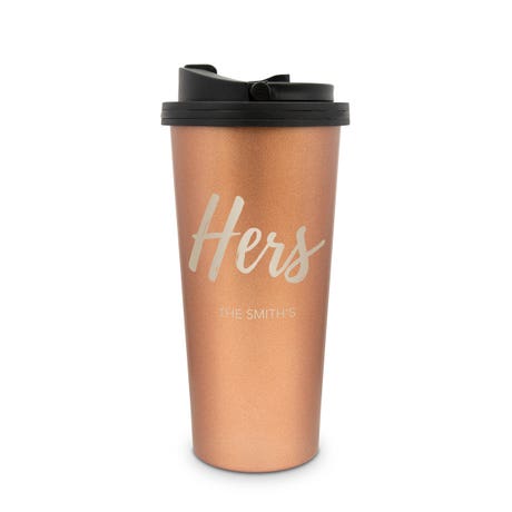 Personalized Stainless Steel To Go Travel Coffee Mug - Hers