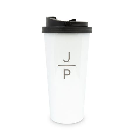 Personalized Stainless Steel To Go Travel Coffee Mug - Stacked Monogram - Unique Gift For Him|Her
