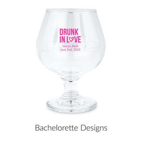 Personalized 9.5 oz. Balloon Brandy Glass Wedding Favor - Bachelorette | More Occasions