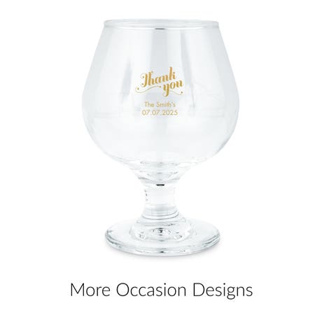 Personalized 9.5 oz. Balloon Brandy Glass Favor - More Occasions