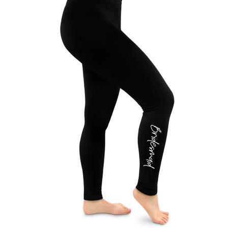 Women€™s Custom Printed Black Leggings - Bridesmaid
