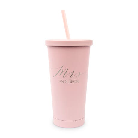 Personalized Colored Stainless Steel Insulated Tumbler - Mrs