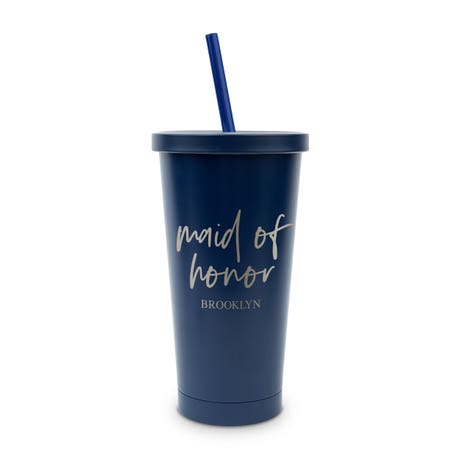 Personalized Colored Stainless Steel Insulated Tumbler - Maid of Honor