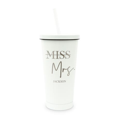 Personalized Colored Stainless Steel Insulated Tumbler - Miss to Mrs