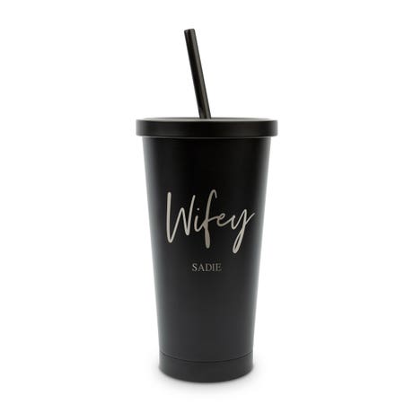 Personalized Colored Stainless Steel Insulated Tumbler - Wifey