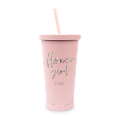 Personalized Colored Stainless Steel Insulated Tumbler - Flower Girl
