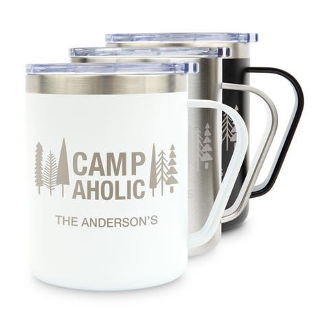 Personalized 10 Oz. Insulated Metal Travel Coffee Mug - Campaholic