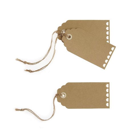 Brown Kraft Paper Favor Tags - Vintage Luggage - 10 Pack