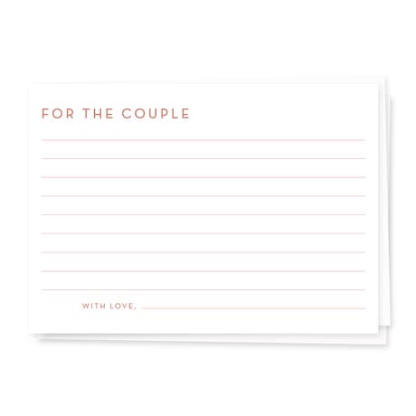 Lined White Wedding Advice & Wish Cards - Brown Terracotta - Pack of 50