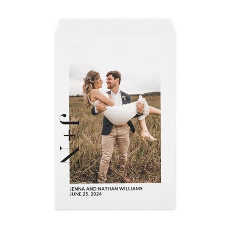 Custom Photo Printed Flat Style Paper Goodie Bag - Modern Love