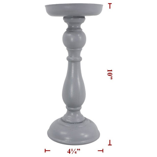 10" Gray Candle Holder