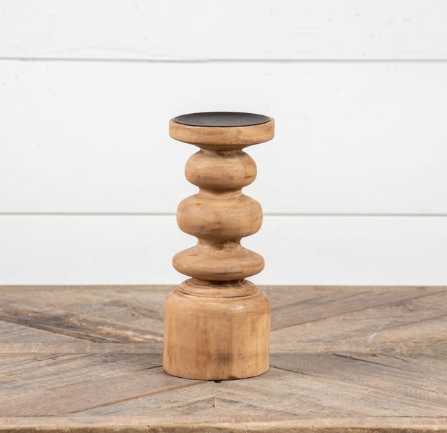 9.25" Wood Candle Holder