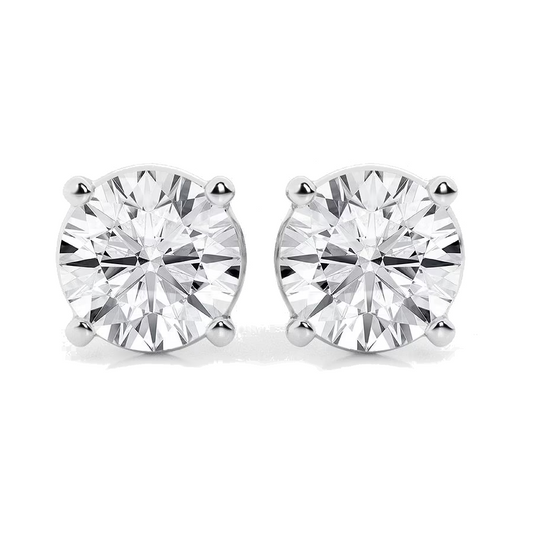 0.50 CTW Lab Grown Diamond Studs Earrings - G/VS Clarity in 14k Gold Over Sterling
