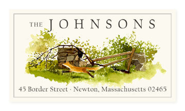 Fox And Fence Panoramic Return Address Labels