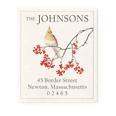 Lady Cardinal Return Address Labels