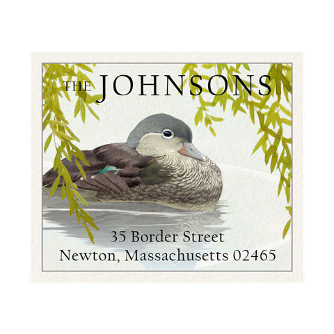 Mandarin Duck Return Address Labels