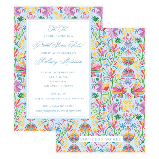 Ole Ole Fiesta Blue Invitation
