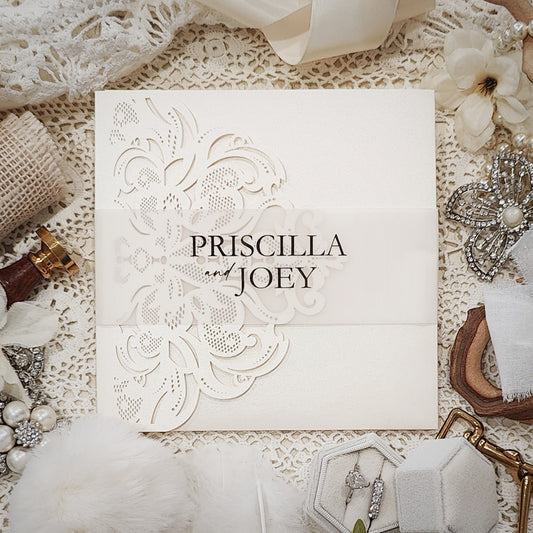 Laser Cut Wedding Invitation 8006