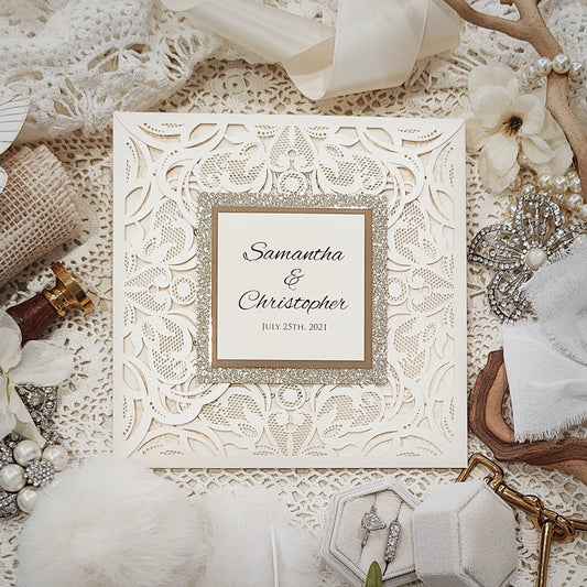 Laser Cut Wedding Invitation 8019