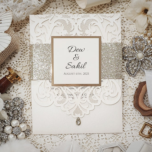 Laser Cut Wedding Invitation 8022