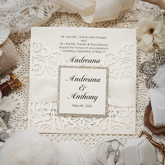 Laser Cut Wedding Invitation 8026