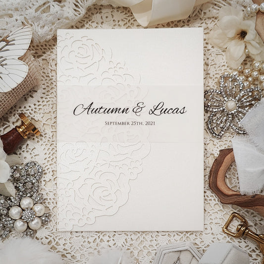 Laser Cut Wedding Invitation 8034