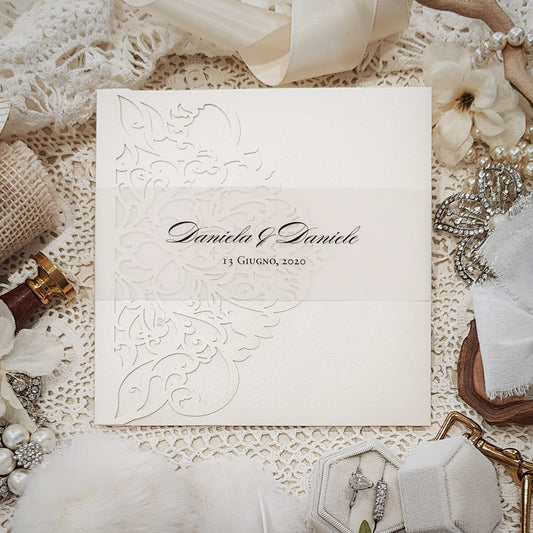 Laser Cut Wedding Invitation 8036
