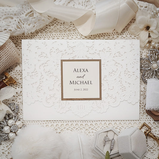 Laser Cut Wedding Invitation 8037