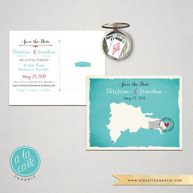 Dominican Republic Island Map Illustrated Destination Wedding Save