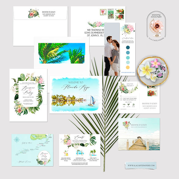 Florida Keys Key Largo Islamorada USA Watercolor Destination Wedding Invitations