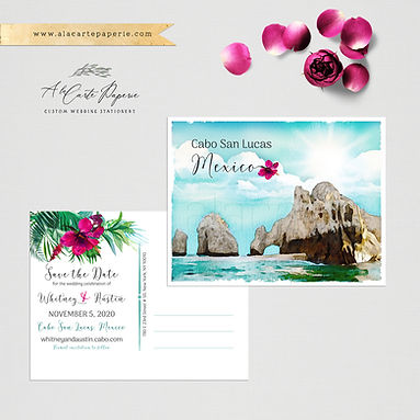 Destination wedding save the date Mexico Cabo San Lucas Los Cabos beach wedding