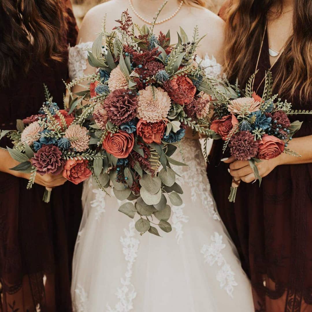 Bridal Cascade Bouquets, Wild Or Boho Style Florist Offer