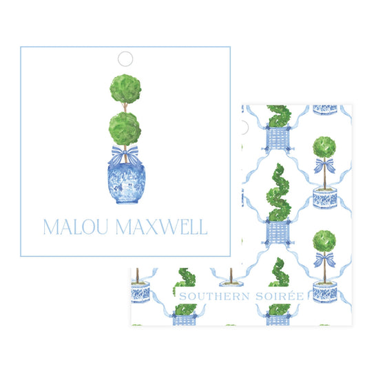 Blue Topiary Gift Tag