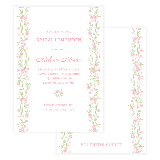 Pink Floral Vine Invitation