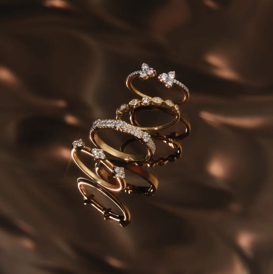 3 Stone With Pave Band