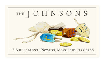 Dreidels And Gelt Panoramic Return Address Labels