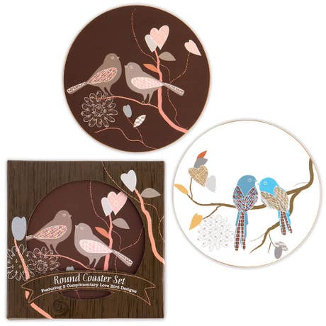 Love Birds Coaster Set Favour In Gift Packaging - Set of 2