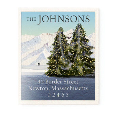 Lighted Trees Return Address Labels