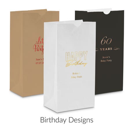 Personalized Personalized Self-Standing Paper Goodie Bag Wedding Favor - Birthday | Pack of 25 | More Occasions