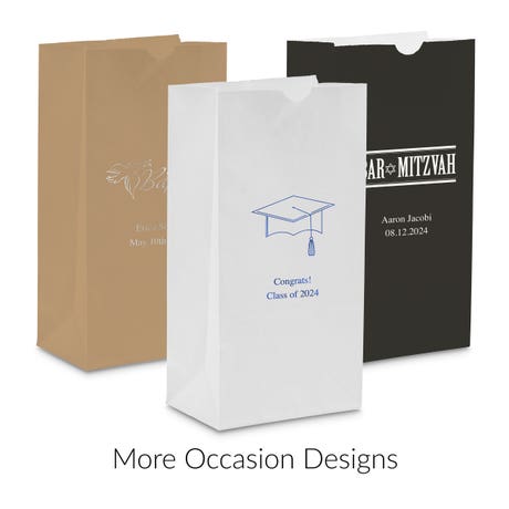 Personalized Personalized Self-Standing Paper Goodie Bag Wedding Favor - More Occasions | Pack of 25