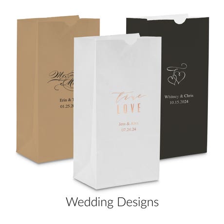 Personalized Personalized Self-Standing Paper Goodie Bag Wedding Favor - Wedding | Pack of 25 | More Occasions