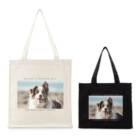 Custom Photo Printed Canvas Tote Bag - Signature Pet