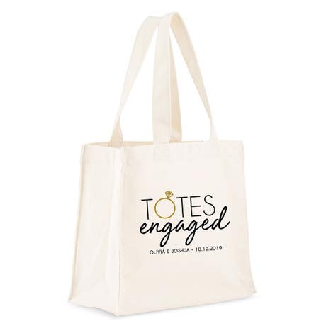 Custom Printed White Cotton Canvas Fabric Tote Bag - Totes Engaged